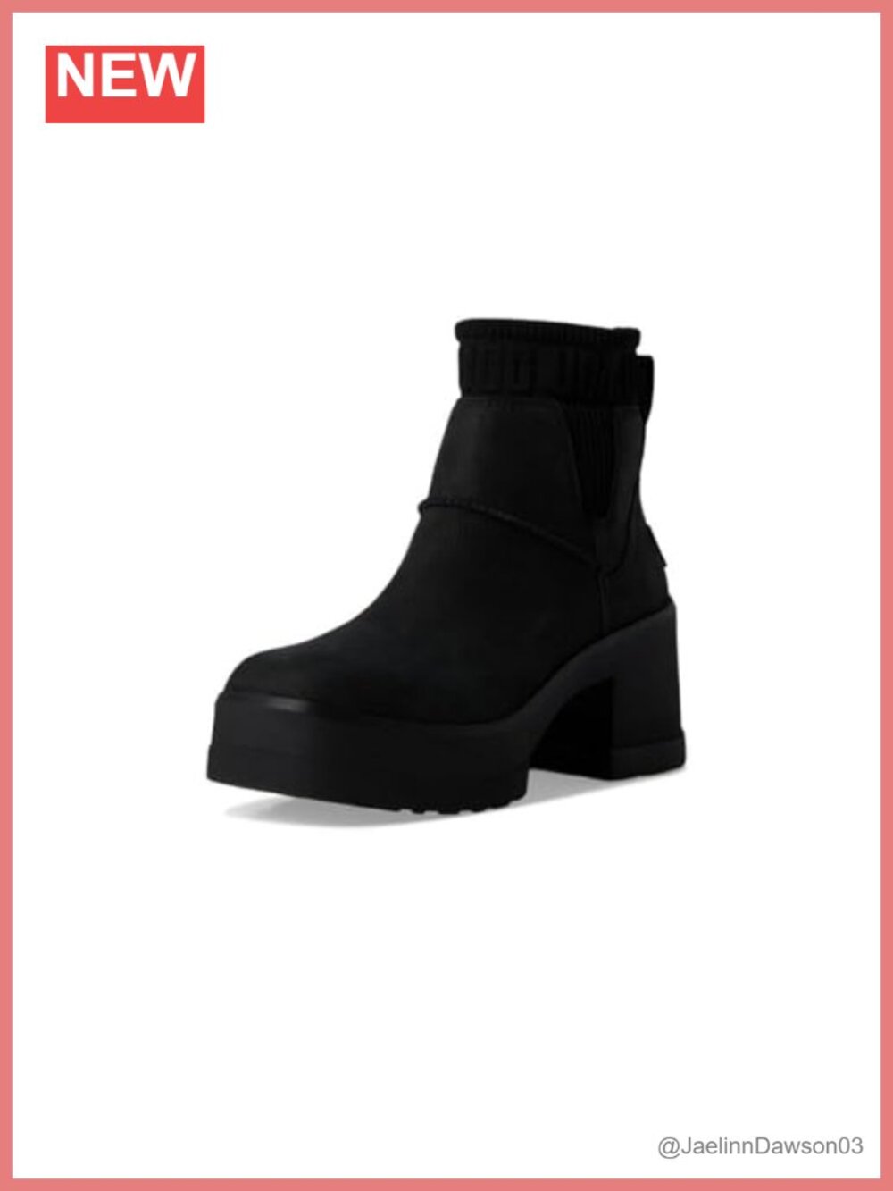 Water-Resistant Leather Platform Ankle Booties Pull-On Chelsea Boots